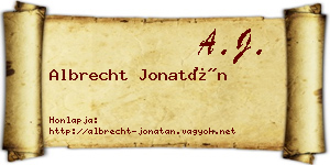 Albrecht Jonatán névjegykártya